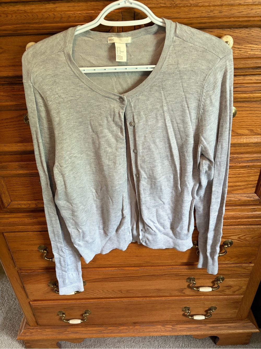 H&M Light Gray Button-Front Cardigan